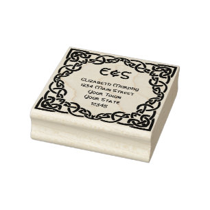 Elegant Celtic Wedding Celtic Knot Return Address Rubber Stamp