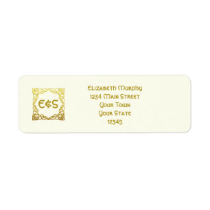 Elegant Celtic Wedding Ivory Faux Gold Celtic Knot Label