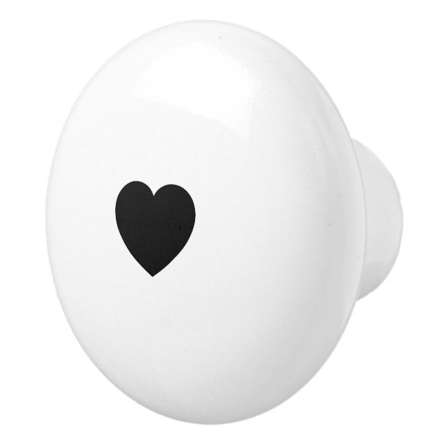 Elegant Ceramic Knob Featuring Minimalist Heart Ar (Right)