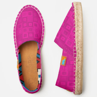 Elegant cerise bamboo grass pattern espadrilles