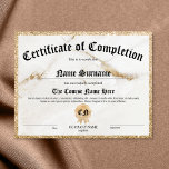 Elegant Certificate of Completion School Diploma<br><div class="desc">Elegant Certificate of Completion Diploma for courses,  school,  beauty or makeup courses</div>