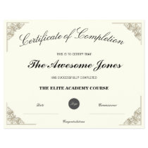 Elegant Certificate of Completion with Custom Logo Elegant Certificate of Completion with Custom Logo