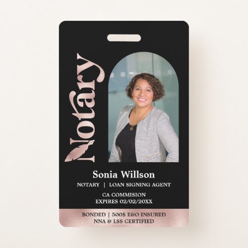 Elegant Certified Notary Public Loan Signing Agent Badge
