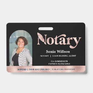 Elegant Certified Notary Public Loan Signing Agent Badge