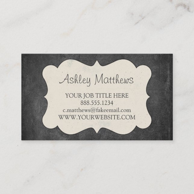 Elegant Chalkboard Business Cards (Front)