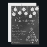 Elegant Chalkboard Christmas Invitations<br><div class="desc">This invitations features a classic blackboard design with with twinkle light,  ornaments,  and a snowflake Christmas tree.</div>