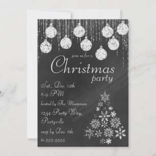 Elegant Chalkboard Christmas Invitations