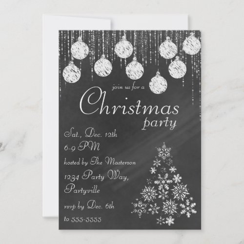 Elegant Chalkboard Christmas Invitations