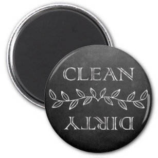 Elegant Chalkboard Dirty Clean Dishwasher Magnet