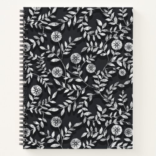 Elegant Chalkboard Floral Pattern Notebook