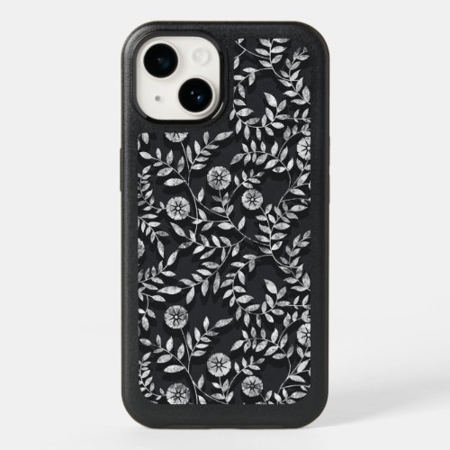 Elegant Chalkboard Floral Pattern OtterBox iPhone 14 Case