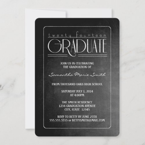 Elegant Chalkboard Graduation Invite