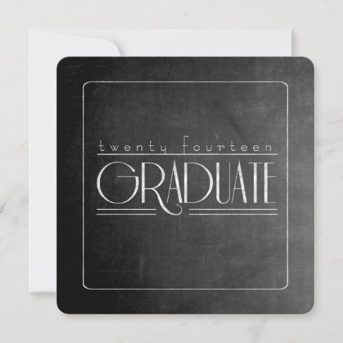 Elegant Chalkboard Graduation Square Invite