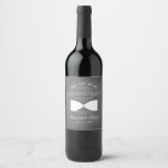 Elegant Chalkboard Groomsman Bow Tie Wine Label<br><div class="desc">Elegant Chalkboard Groomsman Bow Tie</div>