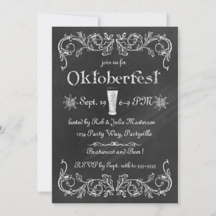 Elegant Chalkboard Oktoberfest Beer Invitation