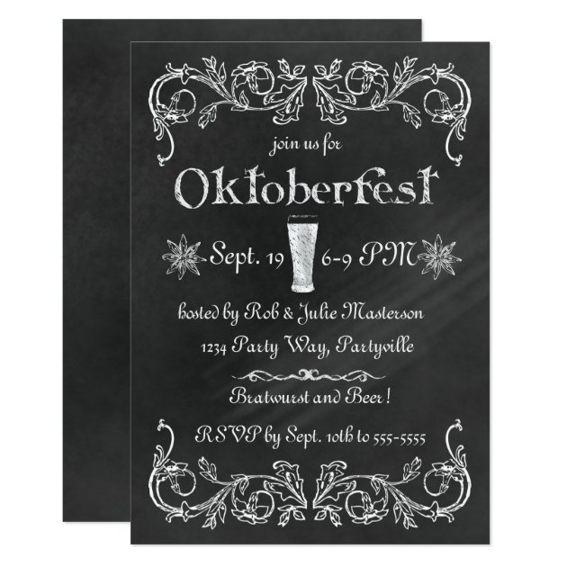 Elegant Chalkboard Oktoberfest Invitation