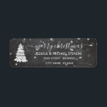 Elegant chalkboard script Christmas tree winter Label<br><div class="desc">Modern attractive professional design with contemporary touch. A touch of elegance and style. Customize with your monogram initial,  name and address details.</div>