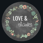 Elegant, Chalkboard Stickers with Flowers<br><div class="desc">These stickers can be personalized for your special occasion and would make the perfect item for your wedding, bridal shower, engagement party, or any other special journey in your life. Add your custom message to this design by using the "Edit this design template" boxes on the right hand side of...</div>
