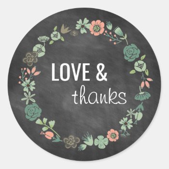 Elegant  Chalkboard Stickers With Flowers by AestheticJourneys at Zazzle