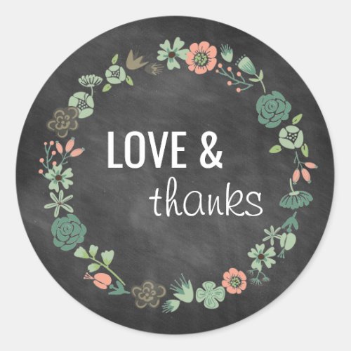 Elegant Chalkboard Stickers with Flowers