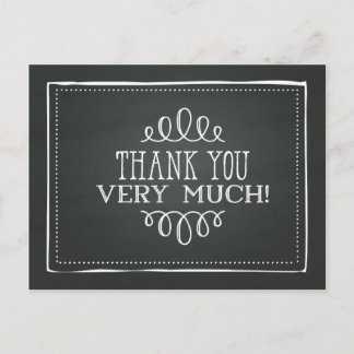 Elegant Chalkboard Thank You – Minimalist Postcard