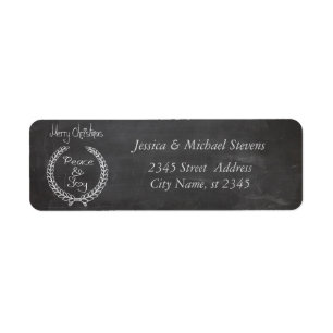Elegant chalkboard trendy Christmas winter Label