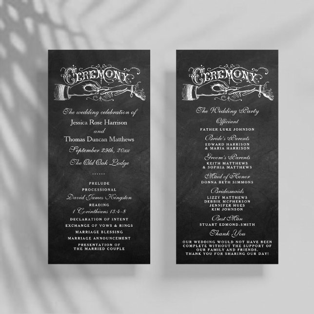 Elegant Chalkboard Wedding Ceremony Programs (Creator Uploaded)