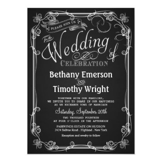 Elegant Chalkboard Wedding Invitation