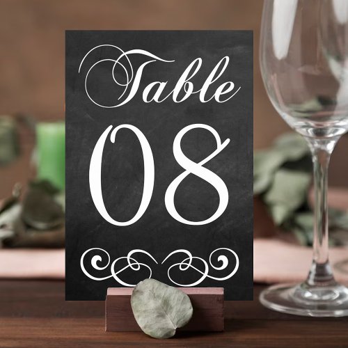 Elegant Chalkboard Wedding Table Number