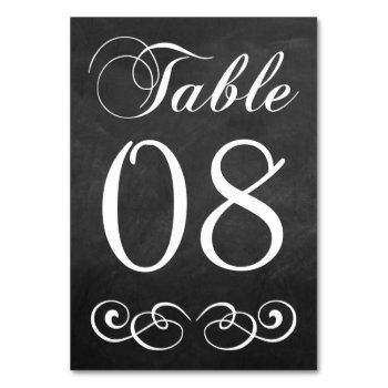 Elegant Chalkboard Wedding Table Number by Invitation_Republic at Zazzle