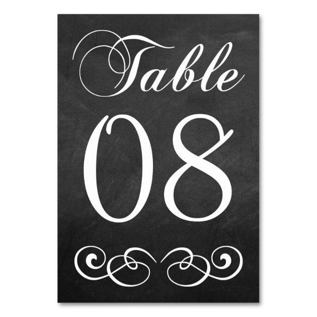 Elegant Chalkboard Wedding Table Number