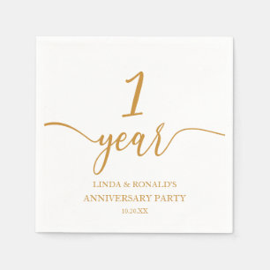 Elegant Champagne 1st Wedding Anniversary Napkins