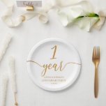 Elegant Champagne 1st Wedding Anniversary Paper Plates<br><div class="desc">These are Elegant Minimalist Champagne 1st Wedding Anniversary Paper Plates!</div>