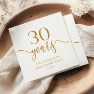 Elegant Champagne 30th Wedding Anniversary Napkins