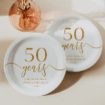Elegant Champagne 50th Wedding Anniversary Paper Plates<br><div class="desc">These are Elegant Minimalist Champagne 50th Wedding Anniversary Paper Plates!</div>