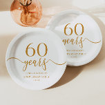Elegant Champagne 60th Wedding Anniversary Paper Plates<br><div class="desc">These are Elegant Minimalist Champagne 60th Wedding Anniversary Paper Plates!</div>