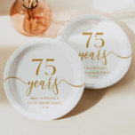 Elegant Champagne 75th Wedding Anniversary Paper Plates<br><div class="desc">These are Elegant Minimalist Champagne 75th Wedding Anniversary Paper Plates!</div>