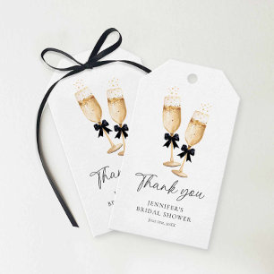 Elegant Champagne Bridal Shower Thank you Gift Tags
