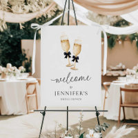 Elegant Champagne Brunch and Bubbly Welcome Sign