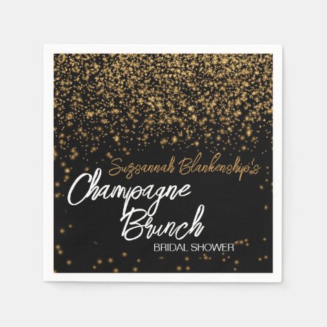 Elegant Champagne Brunch Bridal Shower Gold Bokeh