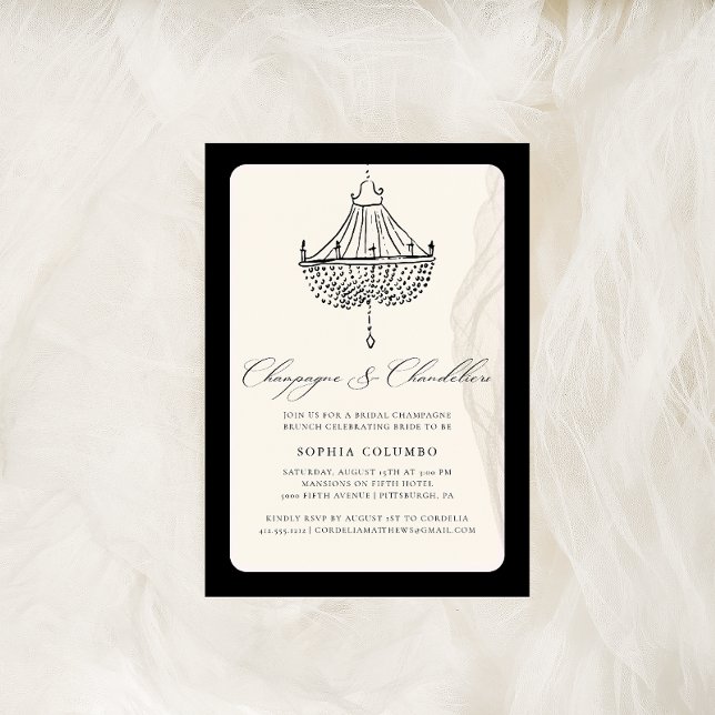 Elegant Champagne Brunch Bridal Shower Invitation (Creator Uploaded)