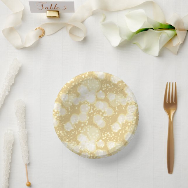 Elegant Champagne Bubbles Paper Plates Bowls (Wedding)