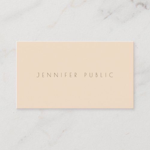 Elegant Champagne Color Trendy Minimalist Template Business Card