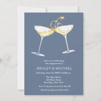 Elegant Champagne Engagement Party Invitation