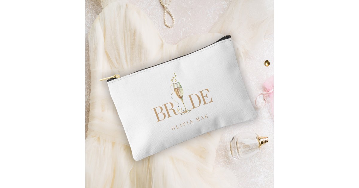 Graduation- Linen Fringe Cosmetic Bag- Champagne main image 0