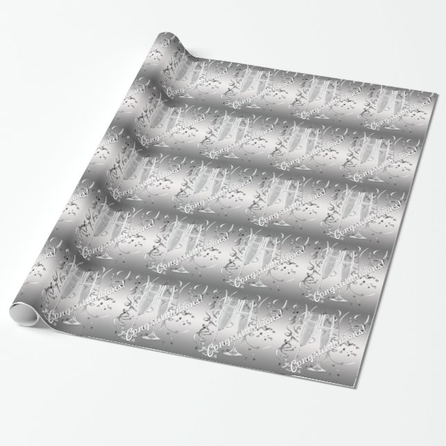 Elegant Champagne Gift Wrap (Unrolled)