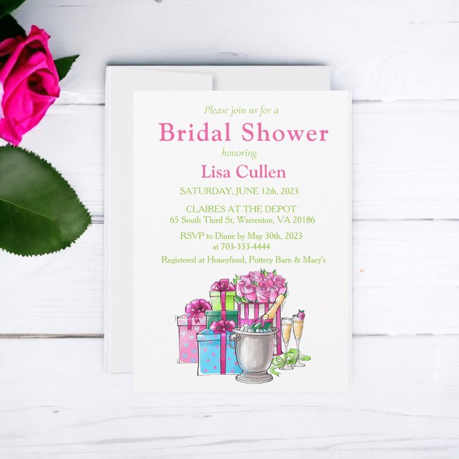 Elegant Champagne & Gifts  Invitation (Creator Uploaded)