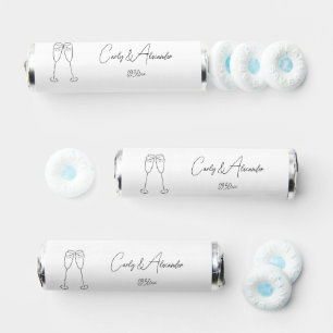 Elegant Champagne Glass Wedding Engagement Breath Savers® Mints