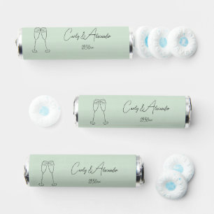 Elegant Champagne Glass Wedding Engagement Breath Savers® Mints