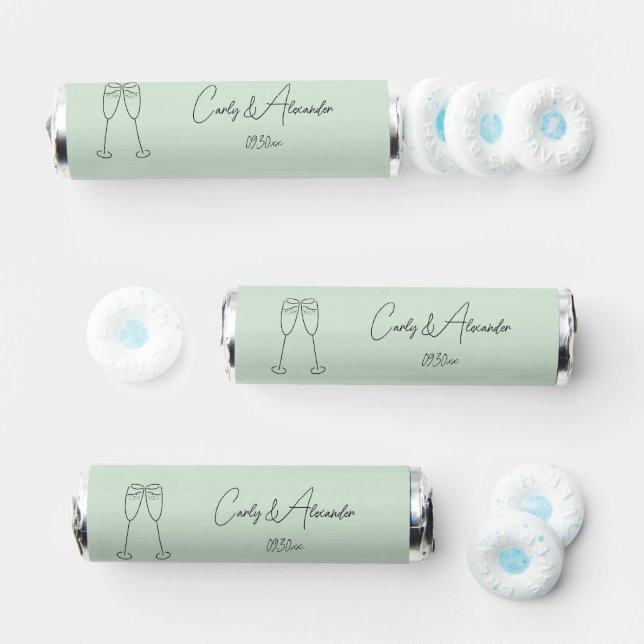 Elegant Champagne Glass Wedding Engagement Breath Savers® Mints (Assorted)